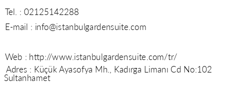 Garden Suite Hotel telefon numaralar, faks, e-mail, posta adresi ve iletiim bilgileri